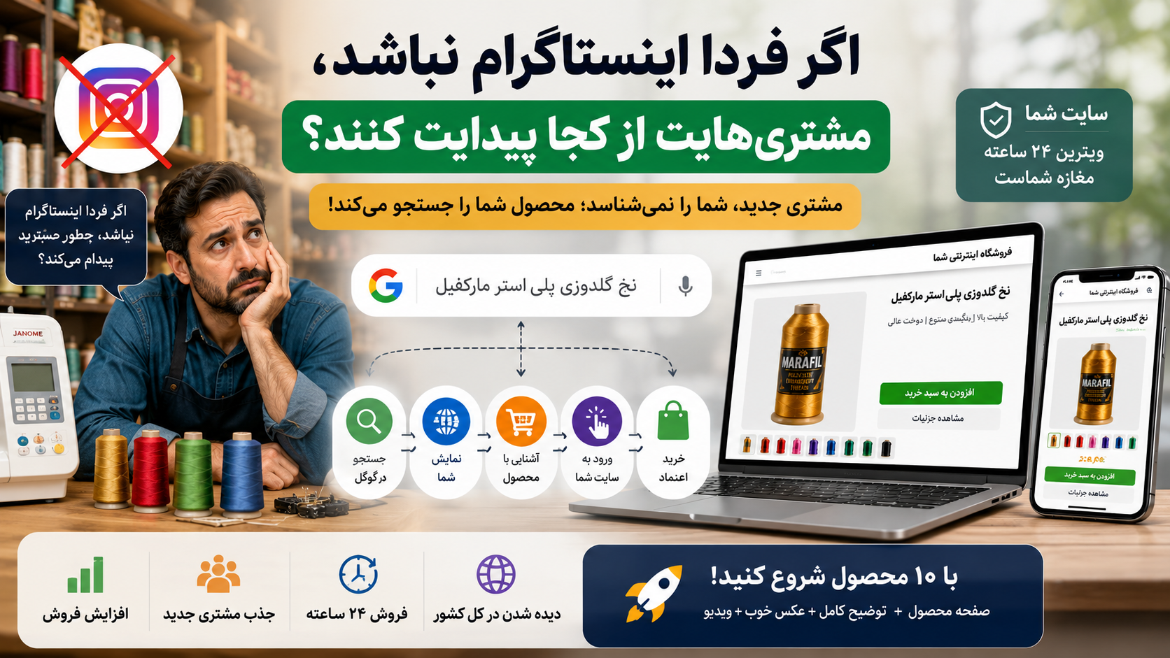 مغازه‌ات پر از جنسه؛ اما اگر مشتری در گوگل دنبالت بگرده، پیدات می‌کنه؟