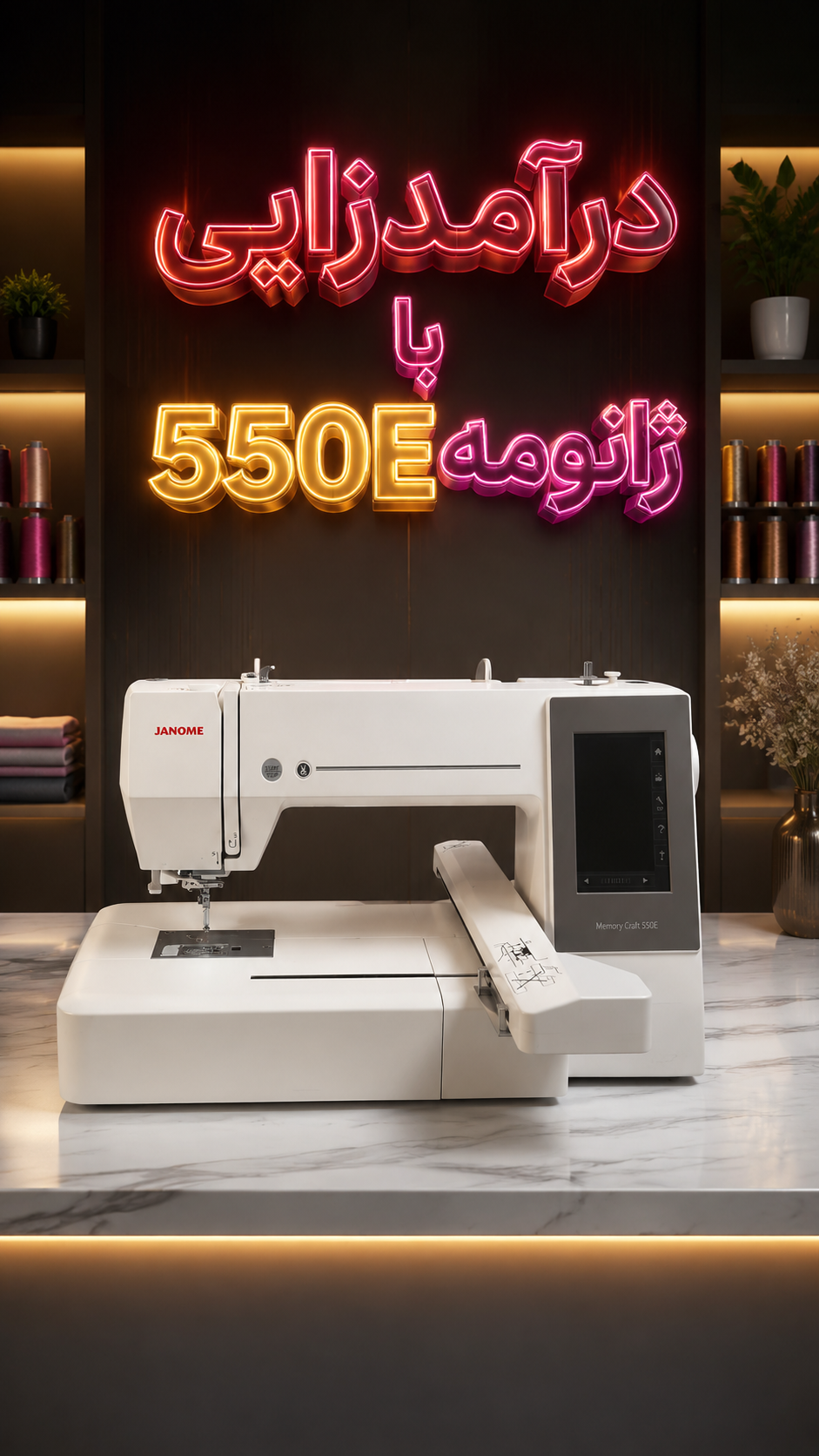 نمونه گلدوزی حرفه‌ای با ژانومه 550E
