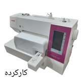 چرخ گلدوزی ژانومه مدل 450 نوار صورتی - کارکرده با حدود ٩٢٩ ساعت کارکرد و کیفیت عالی