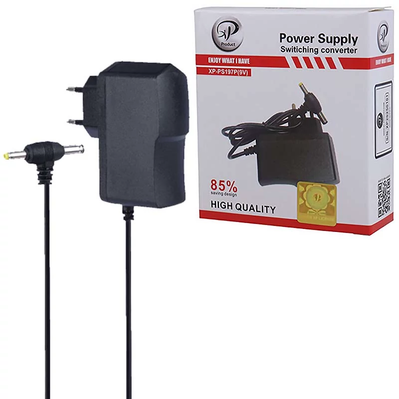 آداپتور مودم 9 ولت 1 آمپر دو سر ایکس پی XP-PS197