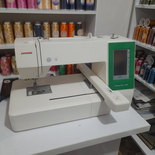 چرخ گلدوزی ژانومه 450 نوار سبز کارکرده و سالم