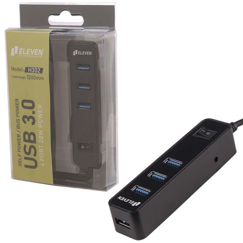 هاب 4 پورت USB3.0 الون ELEVEN H302