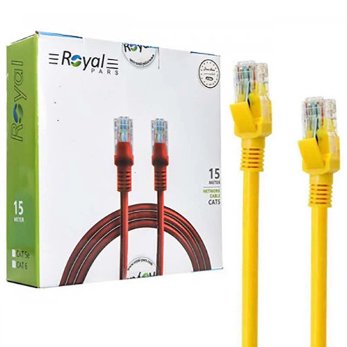 کابل 15 متری شبکه CAT6 رویال Royal پک کارتنی