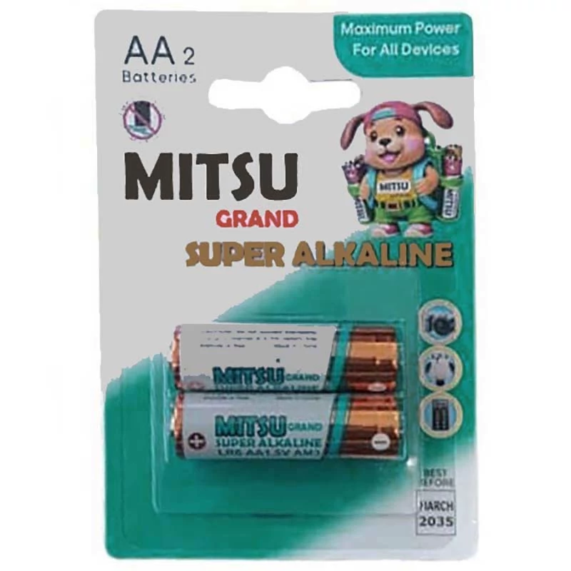 باتری قلمی سوپر آلکالاین میتسو MITSU بسته 2 عددی