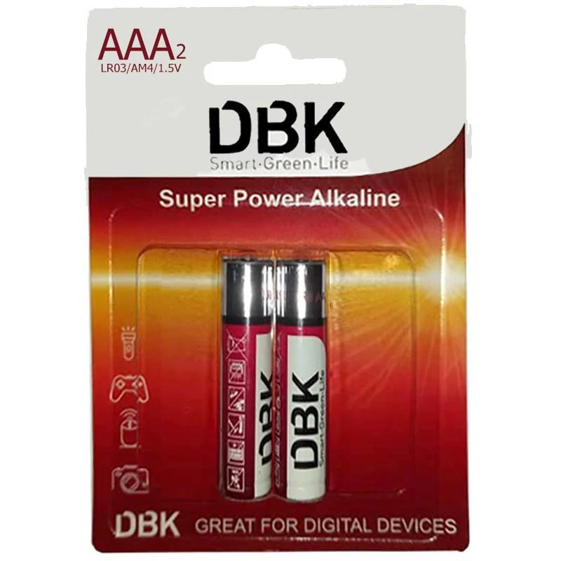 باتری نیم قلمی Super Power Alkaline دی بی کی DBK بسته 2 عددی
