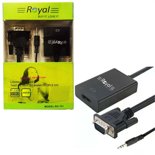 تبدیل VGA To HDMI + Audio رویال Royal پک کارتنی