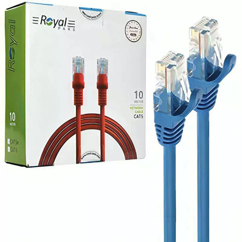کابل 10 متری شبکه CAT5 رویال Royal پک کارتنی
