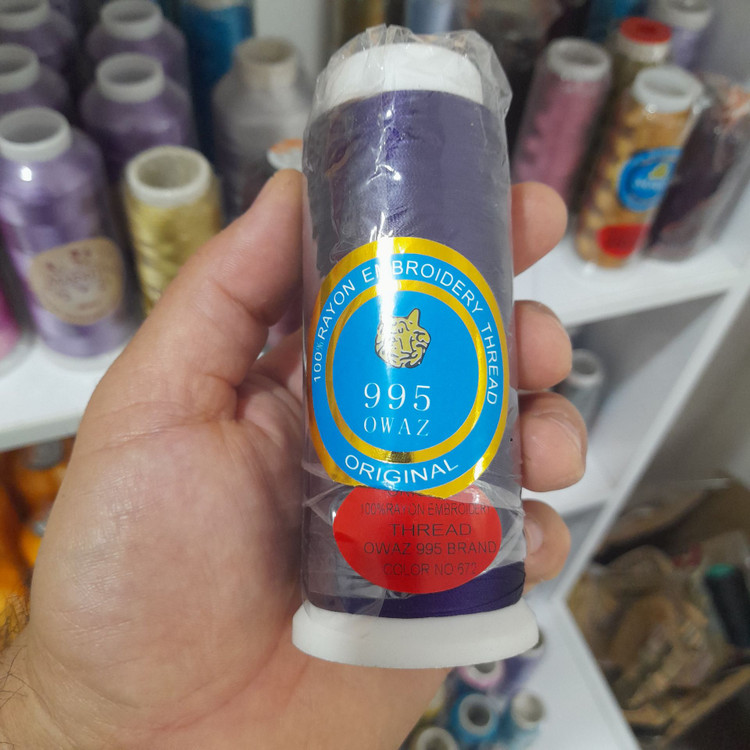 نخ گلدوزی براق صورتی باربی کد 672 نایس مارت