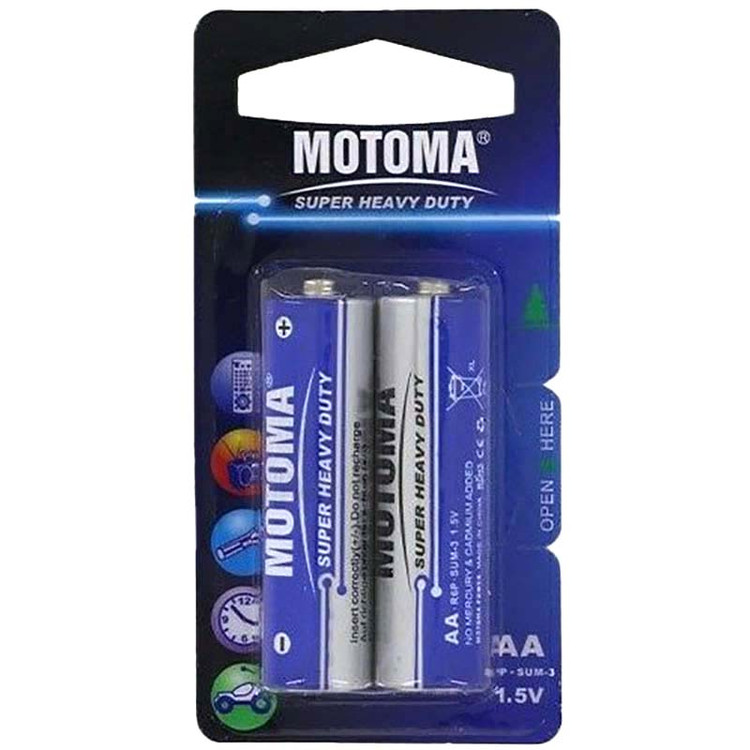 باتری قلمی Super Heavy Duty موتوما Motoma بسته 2 عددی کارتی