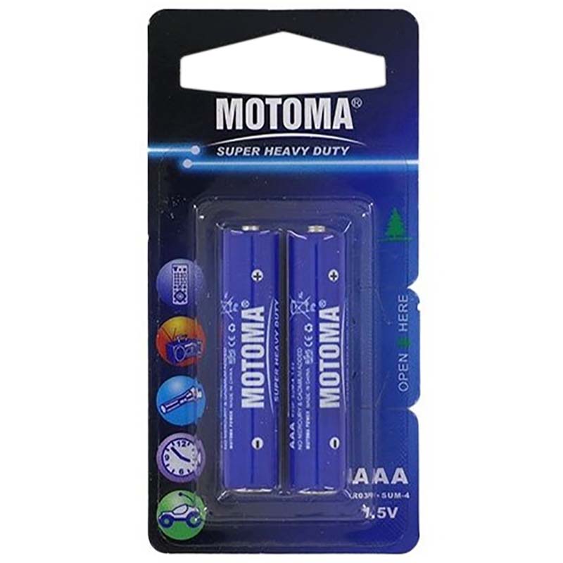 باتری نیم قلمی Super Heavy Duty موتوما Motoma بسته 2 عددی کارتی