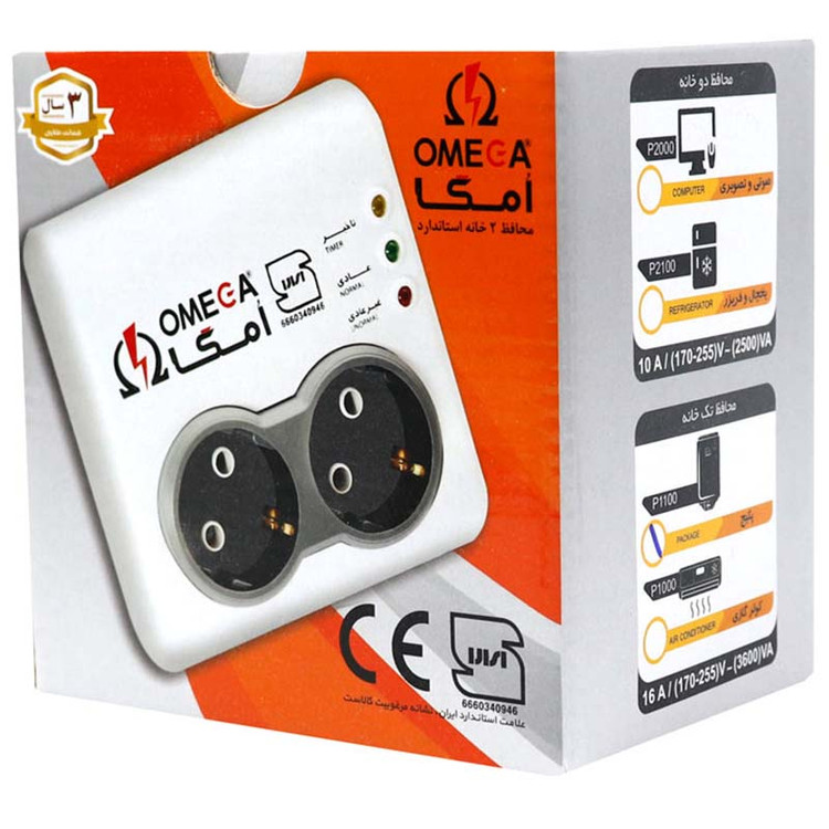 محافظ برق دیواری پکیج تک خانه امگا Omega P1100
