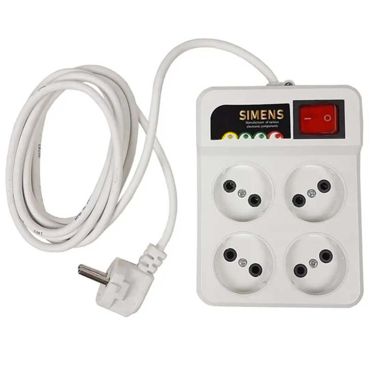 محافظ برق یخچال و فریزر 4 خانه کلید دار 2 متری زیمنس Simens