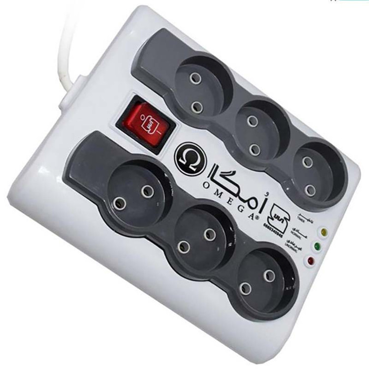 محافظ برق 6 خانه کلید دار 5 متری امگا Omega P6000