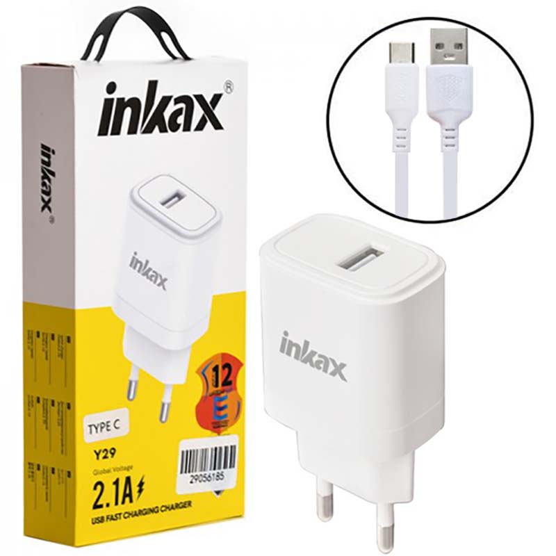 کلگی شارژر 10.5 وات + کابل تایپ سی اینکاکس inkax Y29