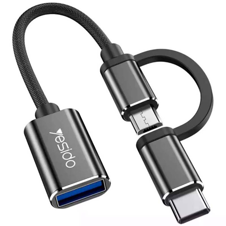 تبدیل OTG 2 IN 1 MicroUSB + Type-C یسیدو Yesido GS02