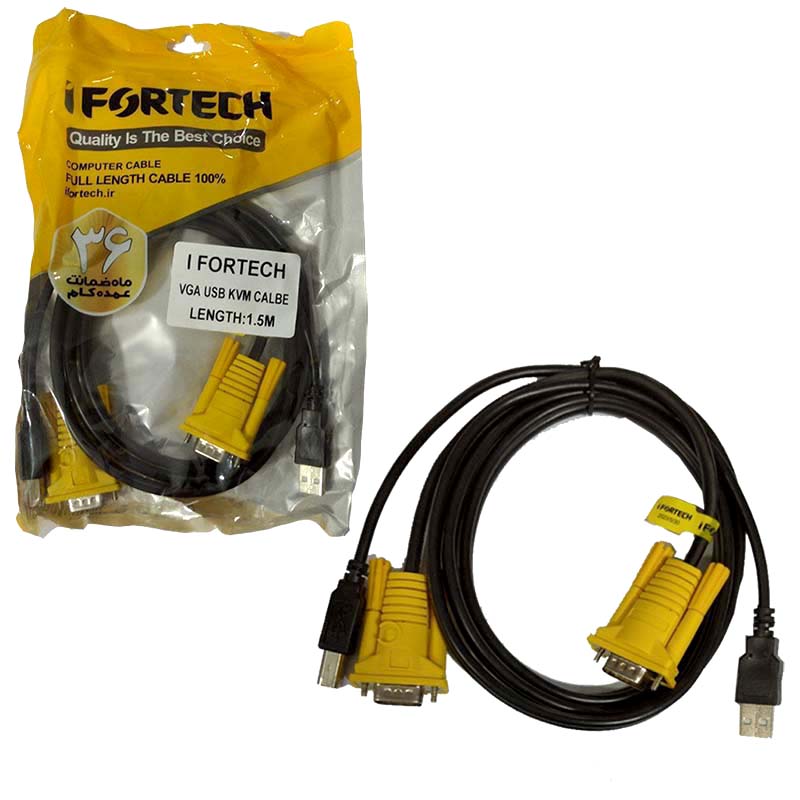 کابل 1.5 متری KVM USB آی فورتک IFORTECH