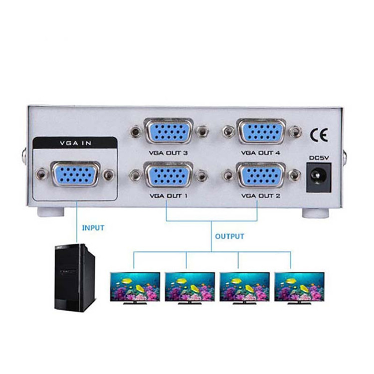 اسپلیتر 4 پورت VGA + آداپتور