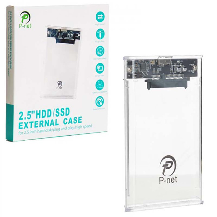 باکس هارد 2.5 اینچ شفاف USB3.0 پی نت P-Net