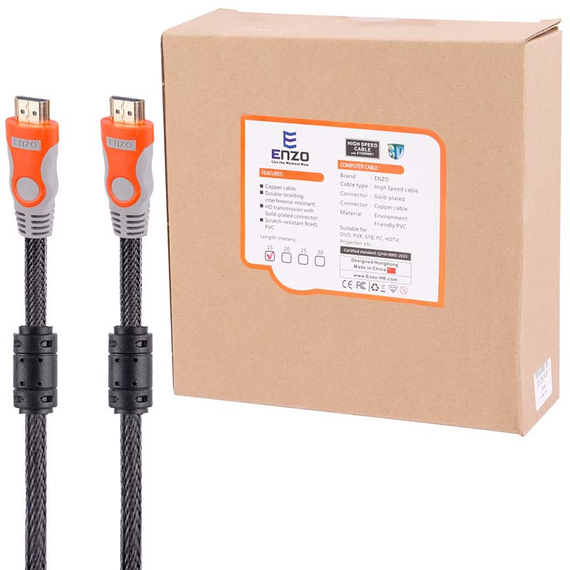 کابل 15 متری HDMI کنفی انزو ENZO پک کارتنی