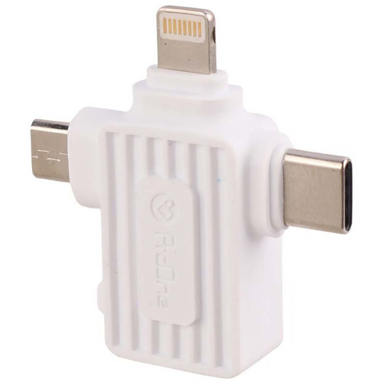 تبدیل OTG سه کاره USB3.0 TO Lightning/MicroUSB/Type-C پرووان ProOne PC010
