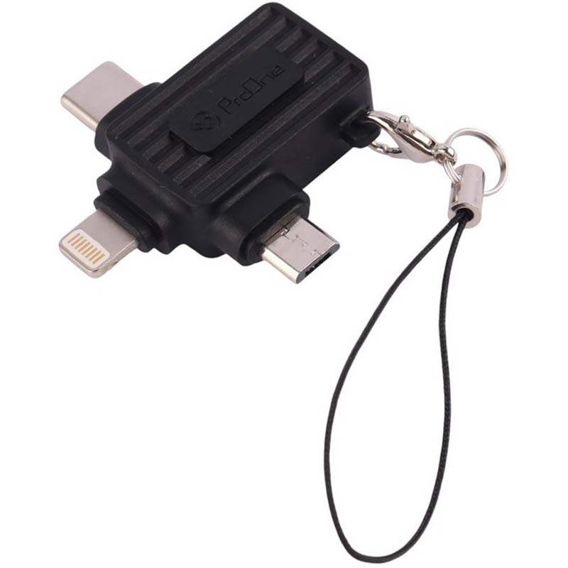 تبدیل OTG سه کاره USB3.0 TO Lightning/MicroUSB/Type-C پرووان ProOne PC010