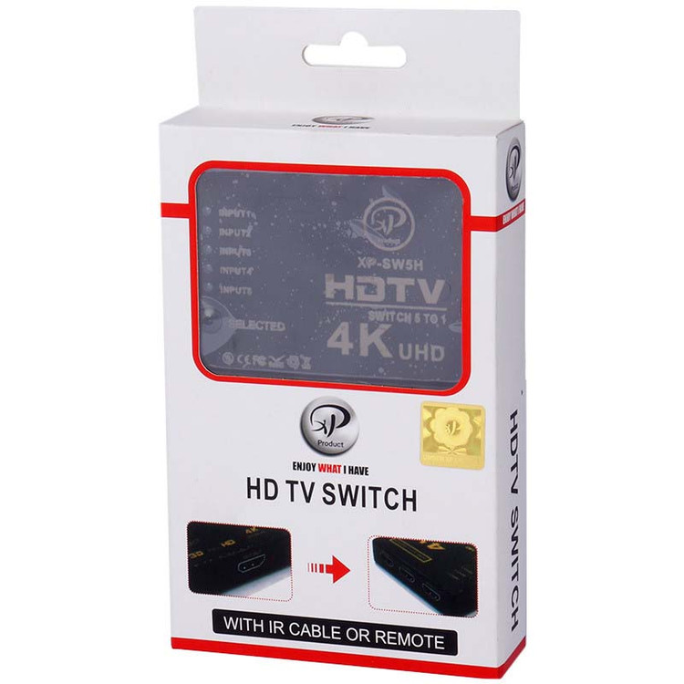 سوئیچ 5 به 1 HDMI + ریموت ایکس پی XP-SW5