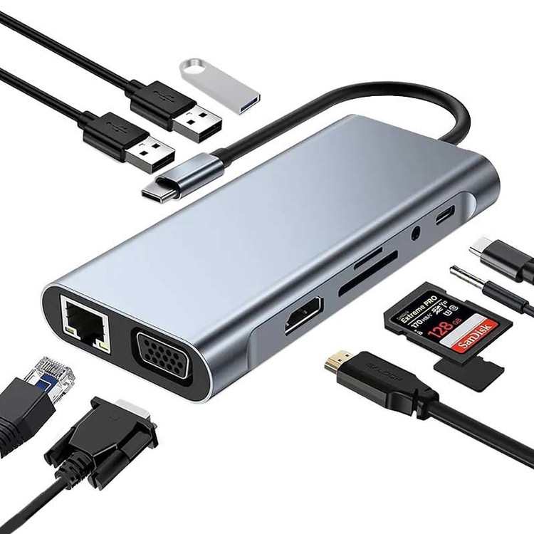 هاب و تبدیل Type-C TO HDMI 10 IN 1 آی فورتک IFORTECH
