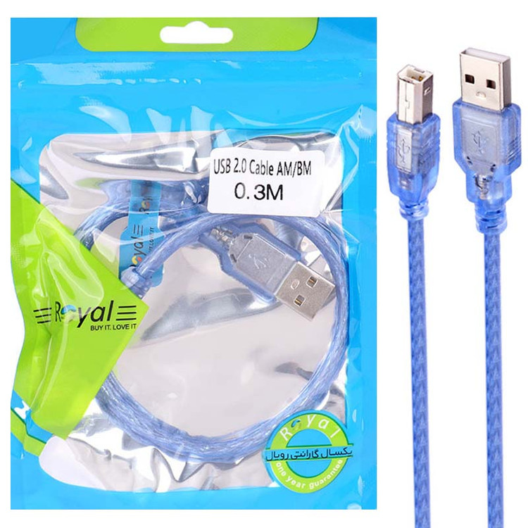 کابل پرینتر 30 سانتی شیلد دار رویال ROYAL
