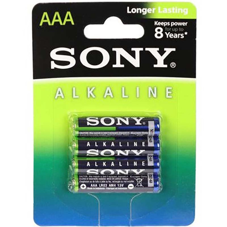 باتری نیم قلمی Alkaline سونی Sony بسته 4 عددی
