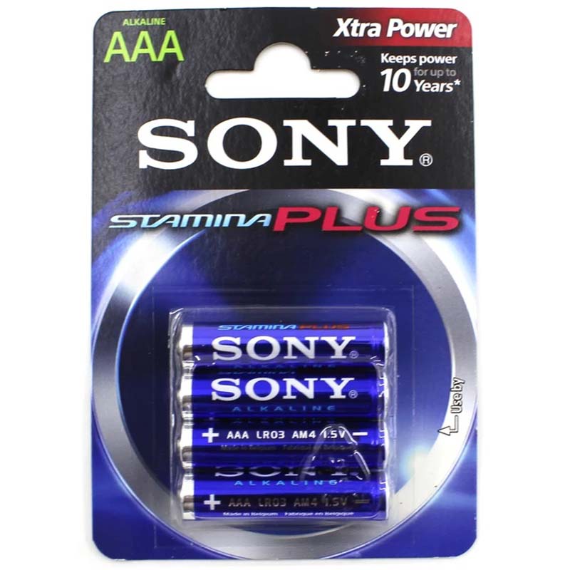 باتری نیم قلمی Stamina PLUS سونی Sony بسته 4 عددی