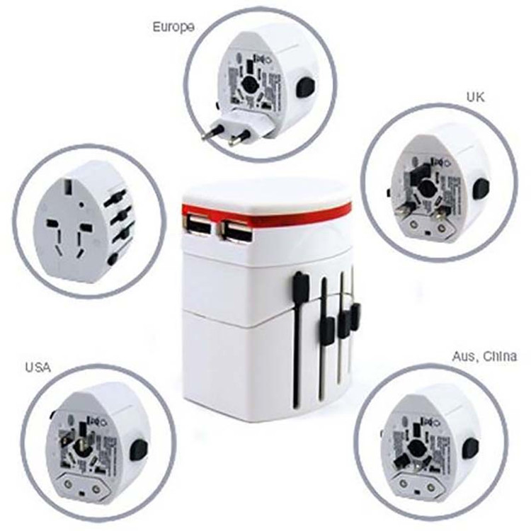 تبدیل برق 3 به 2 همه کاره + 2 پورت USB مدل SH-208