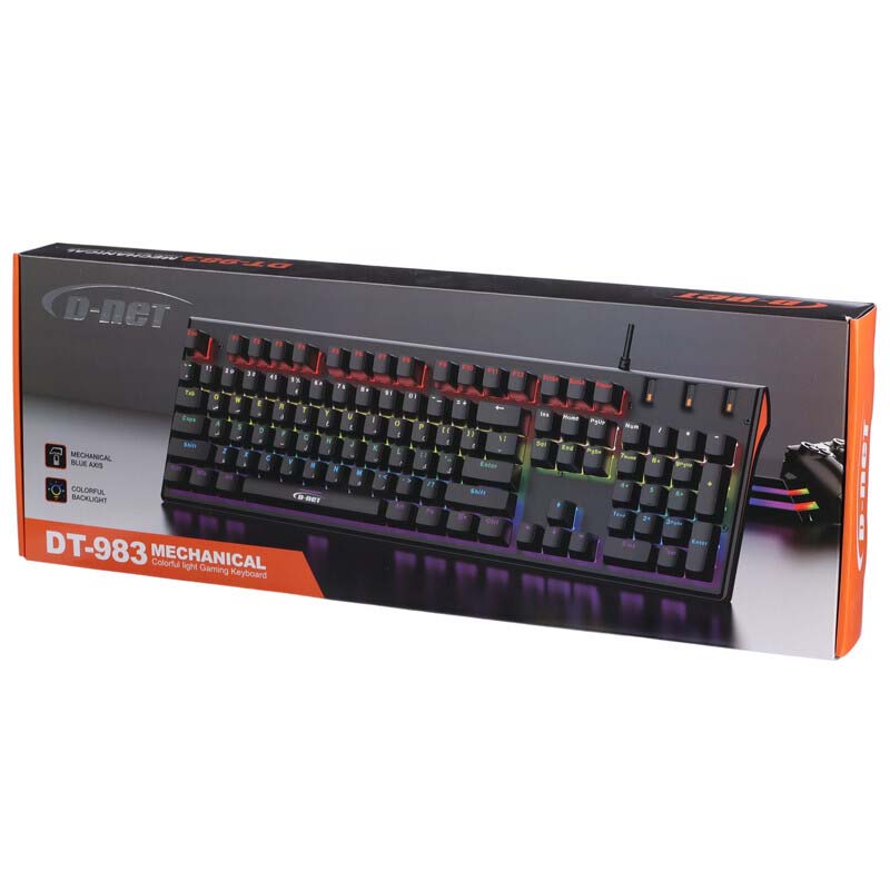 کیبورد گیمینگ RGB دار مکانیکال دی نت D-NET DT-983