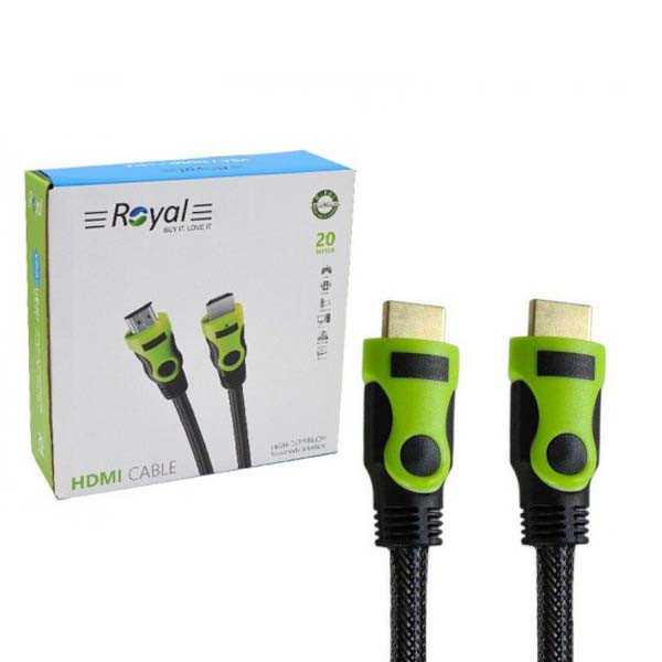 کابل 20 متری HDMI رویال ROYAL پک کارتنی