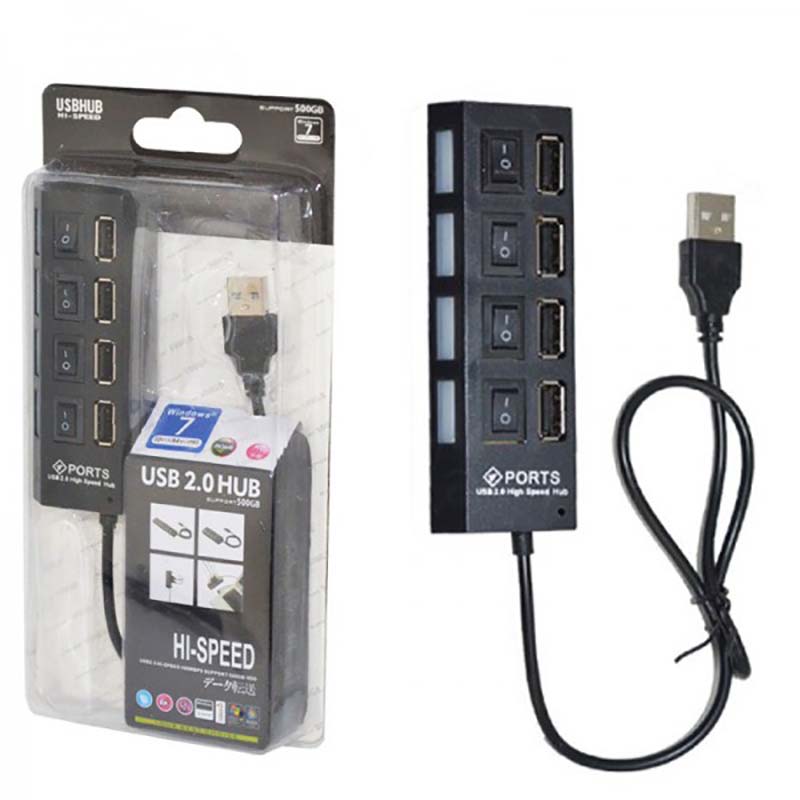 هاب 4 پورت آداپتور خور کلید دار USB 2.0