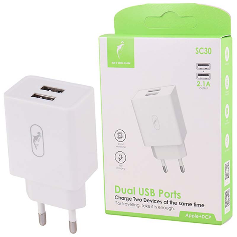 کلگی شارژر دو پورت 10.5 وات اسکای دلفین Sky Dolphin SC30