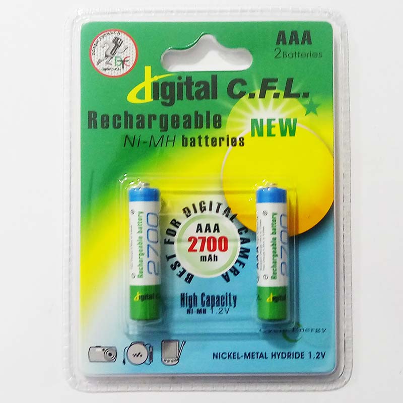 باتری نیم قلمی شارژی Digital C.F.L با ظرفیت 2700 میلی آمپر