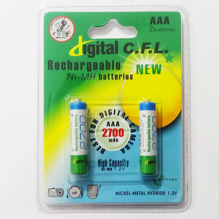 باتری نیم قلمی شارژی Digital C.F.L با ظرفیت 2700 میلی آمپر
