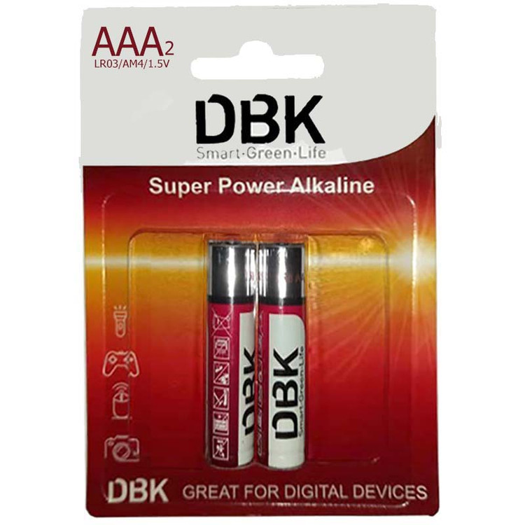 باتری نیم قلمی Super Power Alkaline دی بی کی DBK بسته 2 عددی