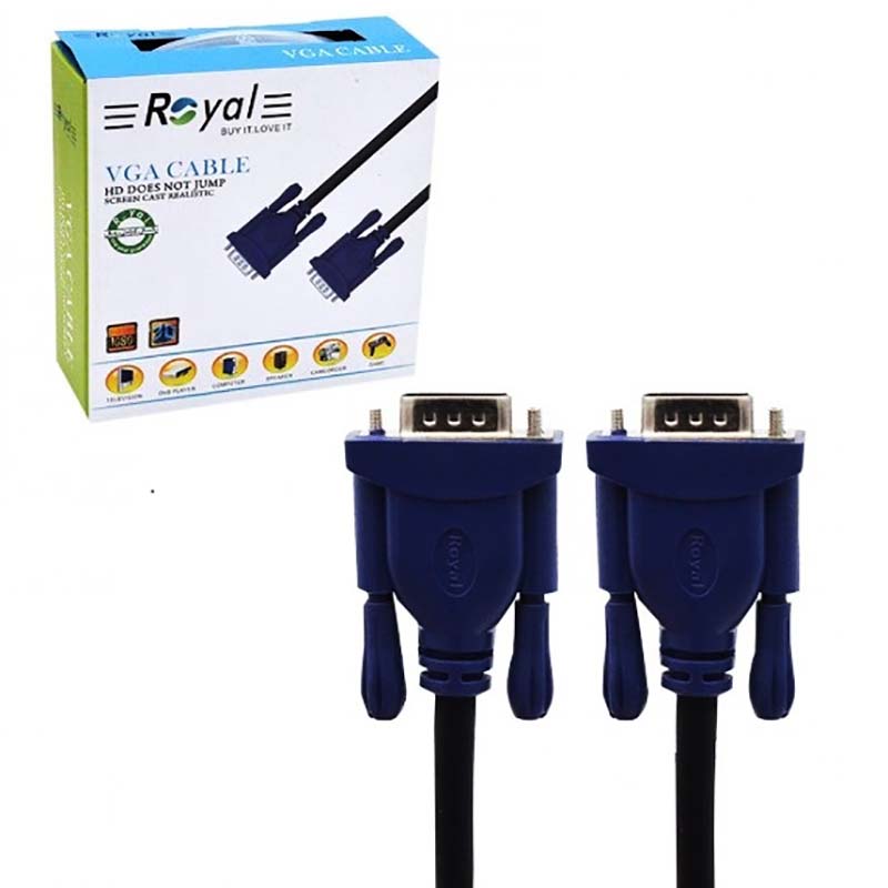 کابل 20 متری VGA 3+4 رویال Royal پک کارتنی