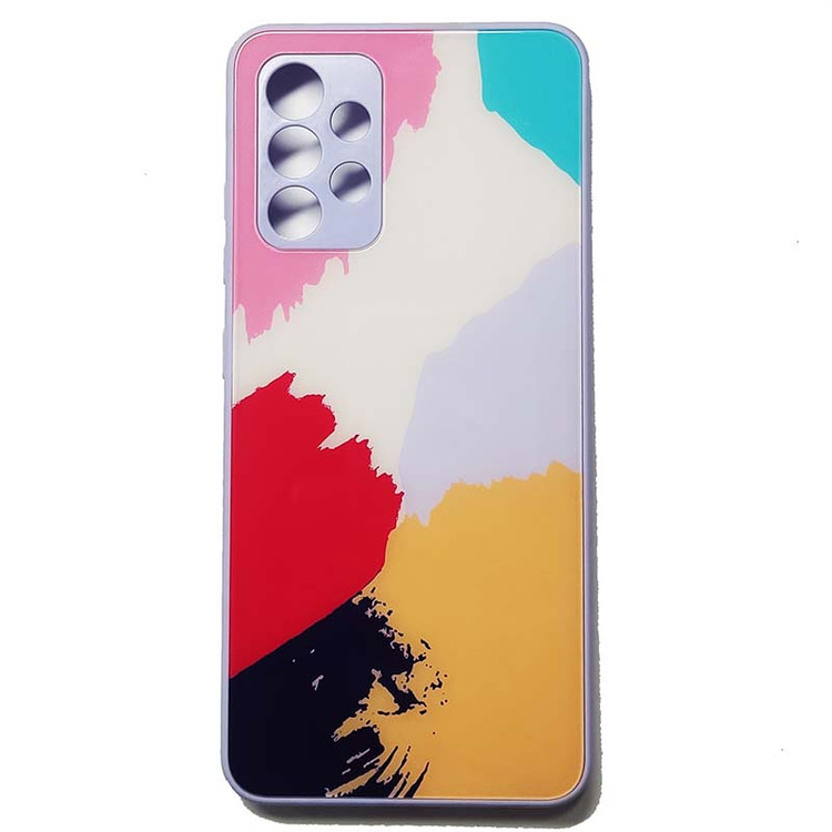 قاب طرح دار پشت گلسی محافظ لنزدار سامسونگ SAMSUNG Galaxy A32 4G کد2