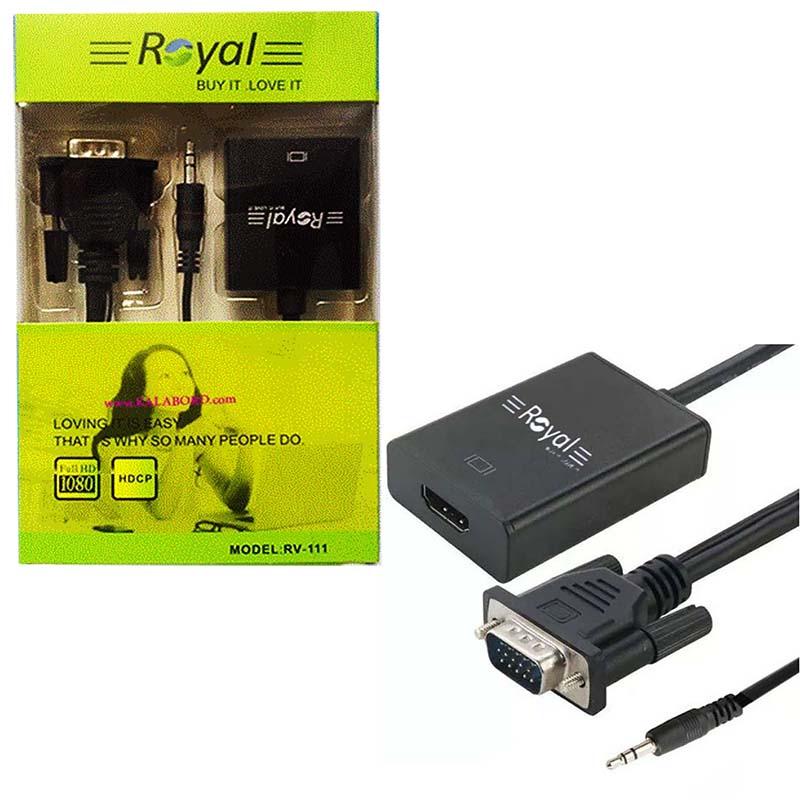 تبدیل VGA To HDMI + Audio رویال Royal پک کارتنی