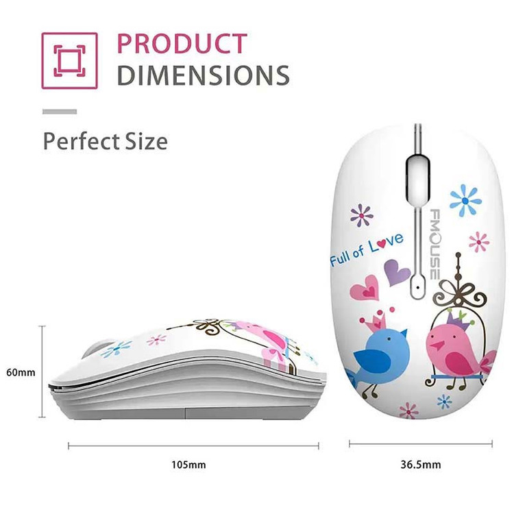 ماوس بی سیم اف ماوس FMOUSE M101 Multi Mode طرح جوجه