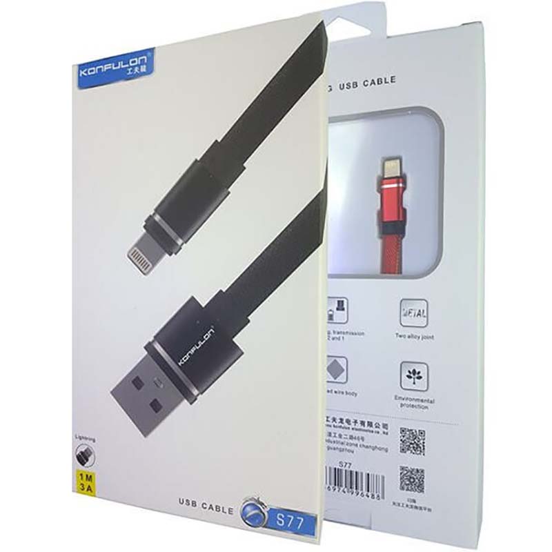 کابل شارژ آیفون Lightning کانفلون Konfulon S77