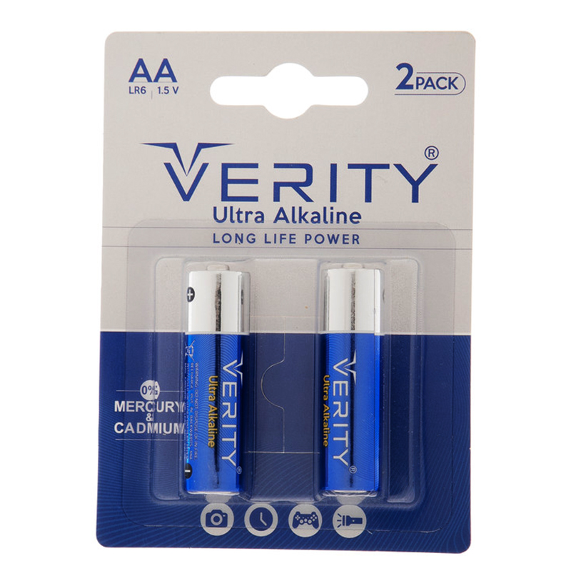 باتری قلمی وریتی Verity Ultra Alkaline LR6 بسته 2 عددی