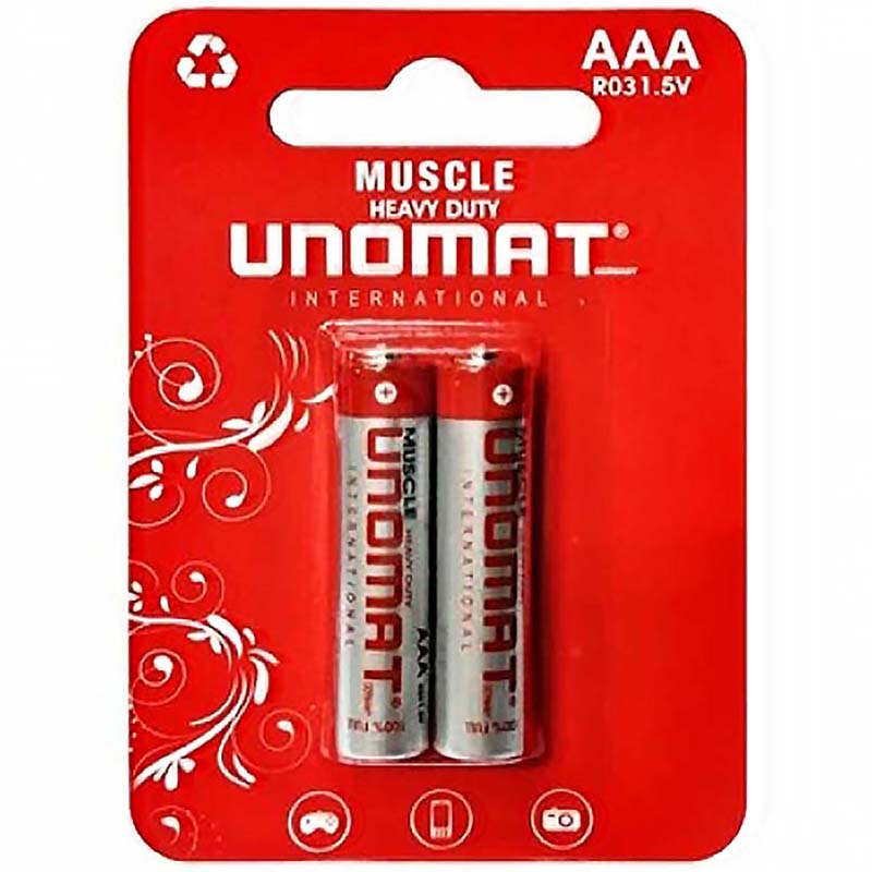 باتری نیم قلمی یونومات Unomat R03 بسته 2 عددی