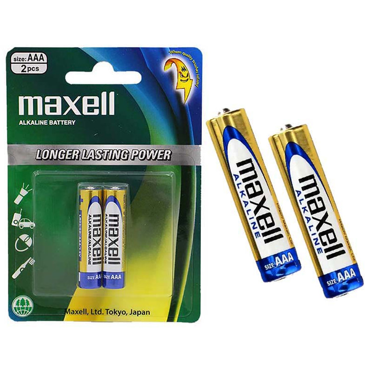 باتری نیم قلمی آلکالاین مکسل MAXELL LR03 بسته 2 عددی