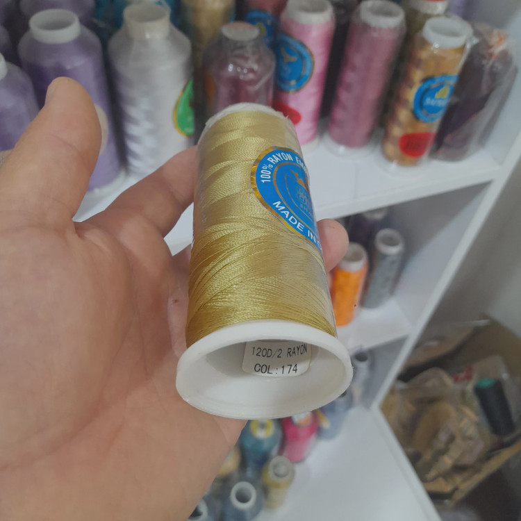نخ گلدوزی ابریشم برند SHANBA کد 174 رنگ طلایی