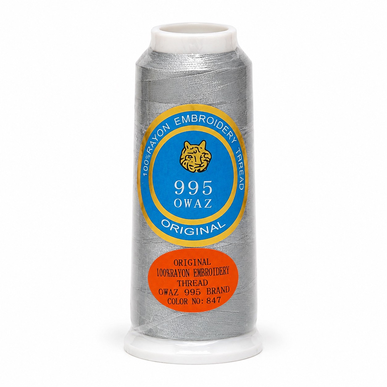 نخ گلدوزی ریون اواز OWAZ 995 کد 847 رنگ طوسی نقره ای