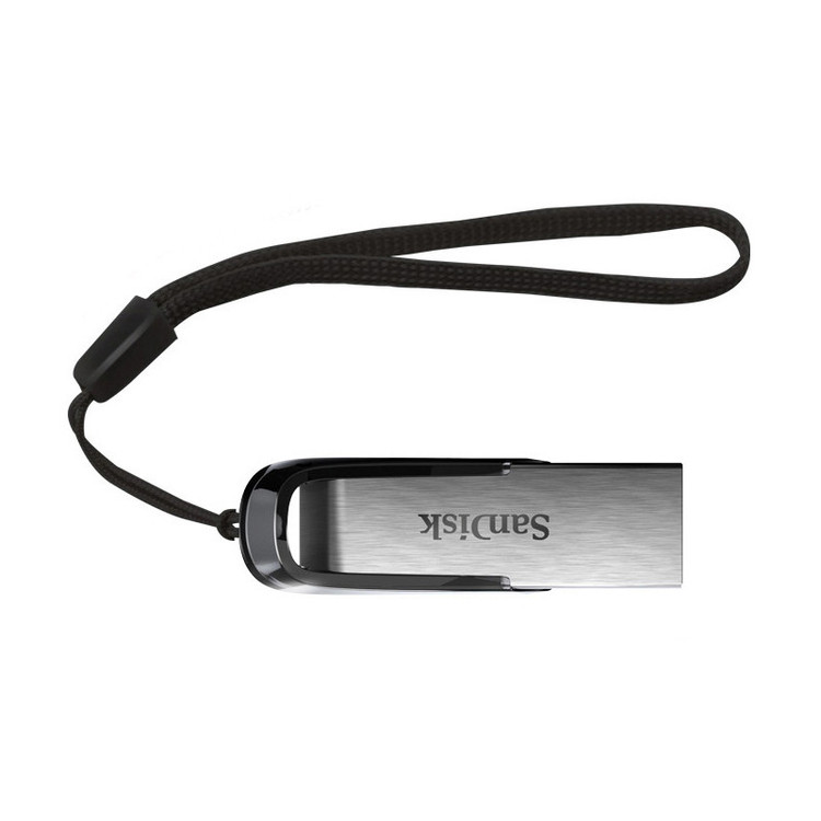 فلش مموری سن دیسک Ultra Flair CZ73 ظرفیت 64 گیگابایت با رابط USB 3.0 و بدنه فلزی مقاوم، سرعت انتقال 150 مگابایت بر ثانیه و سازگار با انواع سیستمعاملها و دستگاهها
