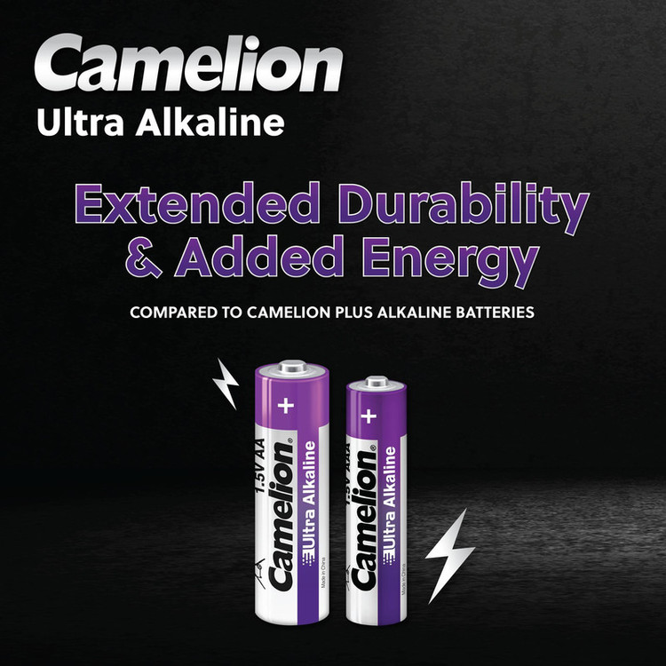باتری نیم قلمی کملیون مدل Ultra Alkaline بسته چهار عددی